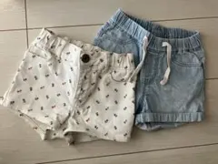 花柄とデニムのショートパンツ2点セット