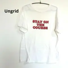 アングリッド　Ungrid　Tシャツ　白　ホワイト　ロゴ　赤ロゴ　フリーサイズ