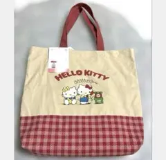 Hello Kitty トートバッグ ピンク ギンガムチェック - メルカリ