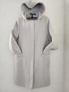 le coeur blanc フード付きWoolコート ライトグレー