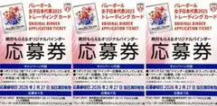 オリジナルバインダー 応募券 3枚 バレーボール 女子日本代表 トレカ 2025
