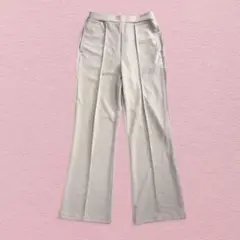 美品【My:nia】センターピンタック フレアパンツ ストレッチ ワイド 美脚