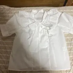 半袖ブラウス白リボン