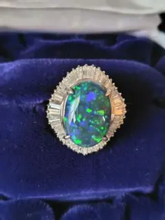 ブラックオパール 1.87ct ダイヤモンド 0.50ct リング PT900 - メルカリ