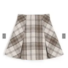 GRL インパン地付きチェック柄プリーツスカート アイボリー