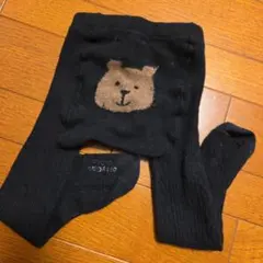 BabyGAPクマ顔デザインの黒いベビータイツ12～24M