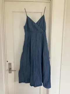 デニム風キャミソールロングワンピース
