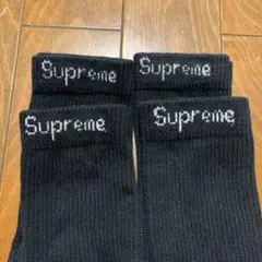 Supreme ソックス ブラック 靴下 黒4足組