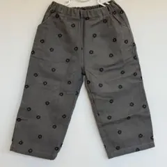 しまむら 花柄刺繍 ロングパンツ mir..×hichon グレー 110cm