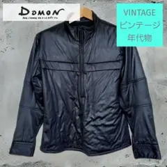 Domon（ＪＵＮ） 黒 フェイクレザー ハーフジップ プルオーバー　ビンテージ