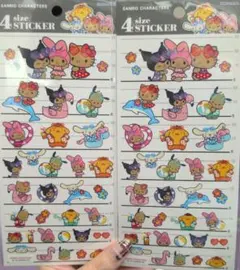 サンリオ キャラクター シール 4サイズ　日焼け