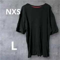 NXS ブラック リブ編み Tシャツ L