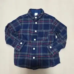 ARCH&LINE ネイビー系チェック 長袖シャツ 105