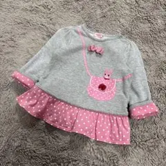 ホットビスケッツ ドット柄 だまし絵トレーナー