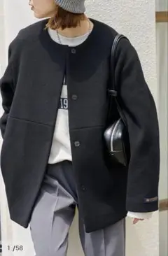 スーパーファインビーバークルーネックコート　美品！