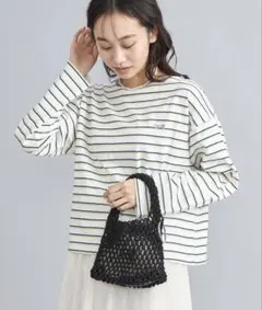 PENNEYS／ぺニーズ　ボーダーロングスリーブカットソー　ホワイト　L