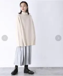 【JEANASIS】5Gカラーストレッチハイネックプルオーバー