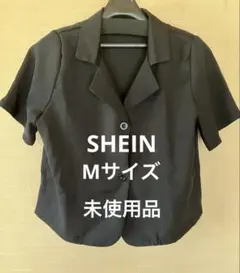 ショート丈 半袖 ブラウス ブラック 　　　Mサイズのサムネイル