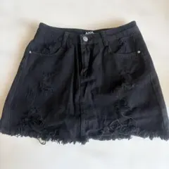 ANAP 黒のダメージ加工ショートパンツ