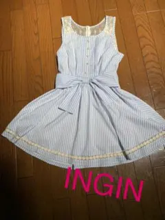 肩レースウェストリボンワンピース