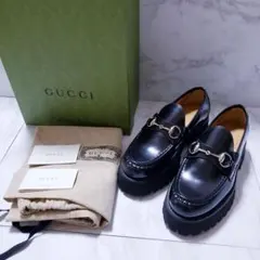 激レア☆】GUCCI ブラックローファー シルバー【約21万円】 - メルカリ