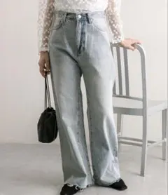 mystic カットオフフレアデニム