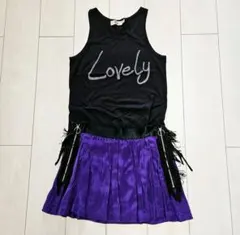 TOGA PULLA フリンジ付き ミニスカート紫