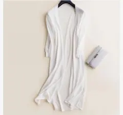 ロングカーディガン レディース オープン 薄手 ニット 冷房対策 uvカット