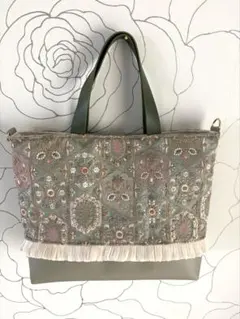 インド刺繍生地　2wayショルダーバッグ
