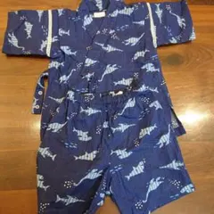 combimini 甚平 男の子 90 サメ柄 ネイビー