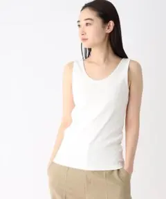 GALLEST リブタンクトップ ノースリーブ 白 ホワイト