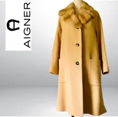 新品未使用✨️◆AIGNER◆42万 レッキス＆アンゴラカシミヤウールロングコート