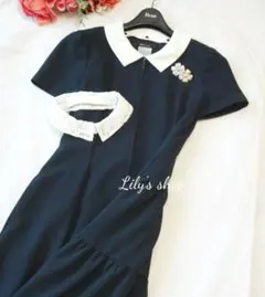 2023SS 美品♡ルネ ニットツイードワンピース ノースリーブ ロゴ