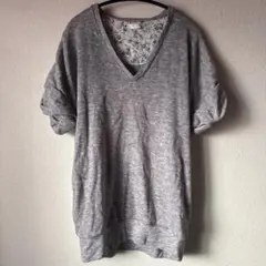 グレー Vネック Tシャツ 半袖 チュニックのサムネイル