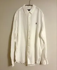 ラルフローレン　クラシックフィットリネンシャツ　ホワイト　XL