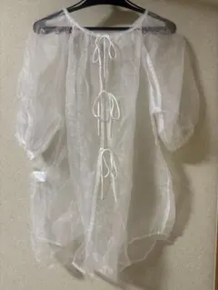 NICE CLAUP ナイスクラップ　半袖　ブラウス　2way リボン