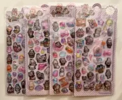 LABUBU 3D 立体クリスタルステッカー キャラクター シールセット