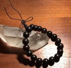 7211845　稀少❗　黒壇10mm天然石ブレスレット　数珠★念珠