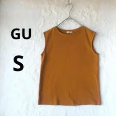 美品 GU S オレンジ スムーススリーブレスT ノースリーブTシャツ