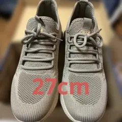 ランニングシューズ スニーカー 運動靴 ウォーキング 通学 通勤27cm グレーのサムネイル