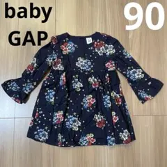 baby GAP ネイビー　花柄ワンピース　90サイズ