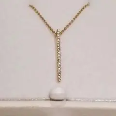 スタージュエリーK10 50cm 0.06ctダイヤバーネックレス☆アガット 