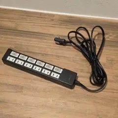 6口電源タップ ブラック 個別スイッチ付き