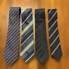 ネクタイ4本セット ネイビー ストライプ