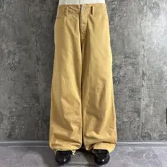 GAP〈ワイドコットンチノパンツ 00s ボタンフライ ベージュ ブラウン系〉
