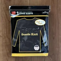 Hanes ヘインズ スエードニット ハイネック長袖Tシャツ ブラック Mのサムネイル