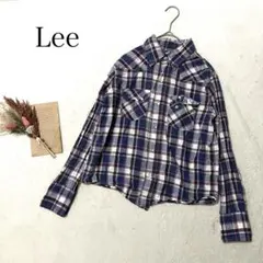 【リー】（M）チェックウエスタンシャツ スナップボタン ネルシャツ カジュアル