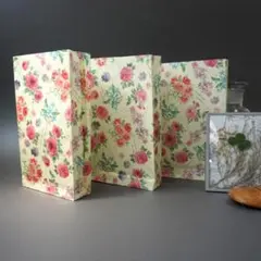 手作りマチ付き封筒　花柄　クリーム　全４３枚セット 紙袋　まとめ売り