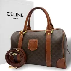 CELINE　ミニボストン　ハンドバッグ　マカダム柄　トリオンフ　2way CELINE 極 美品 セリーヌ マカダム ブラゾン トリオンフ 柄
