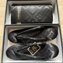 喪服 草履とバッグ セット 未使用 黒の模様入り 和装 ブラックフォーマル